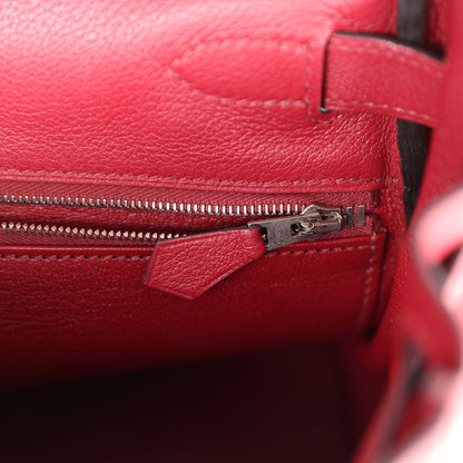 Pre-owned Hermes Kelly Retourne 28 Rouge Grenat Evercolor Palladium Hardware