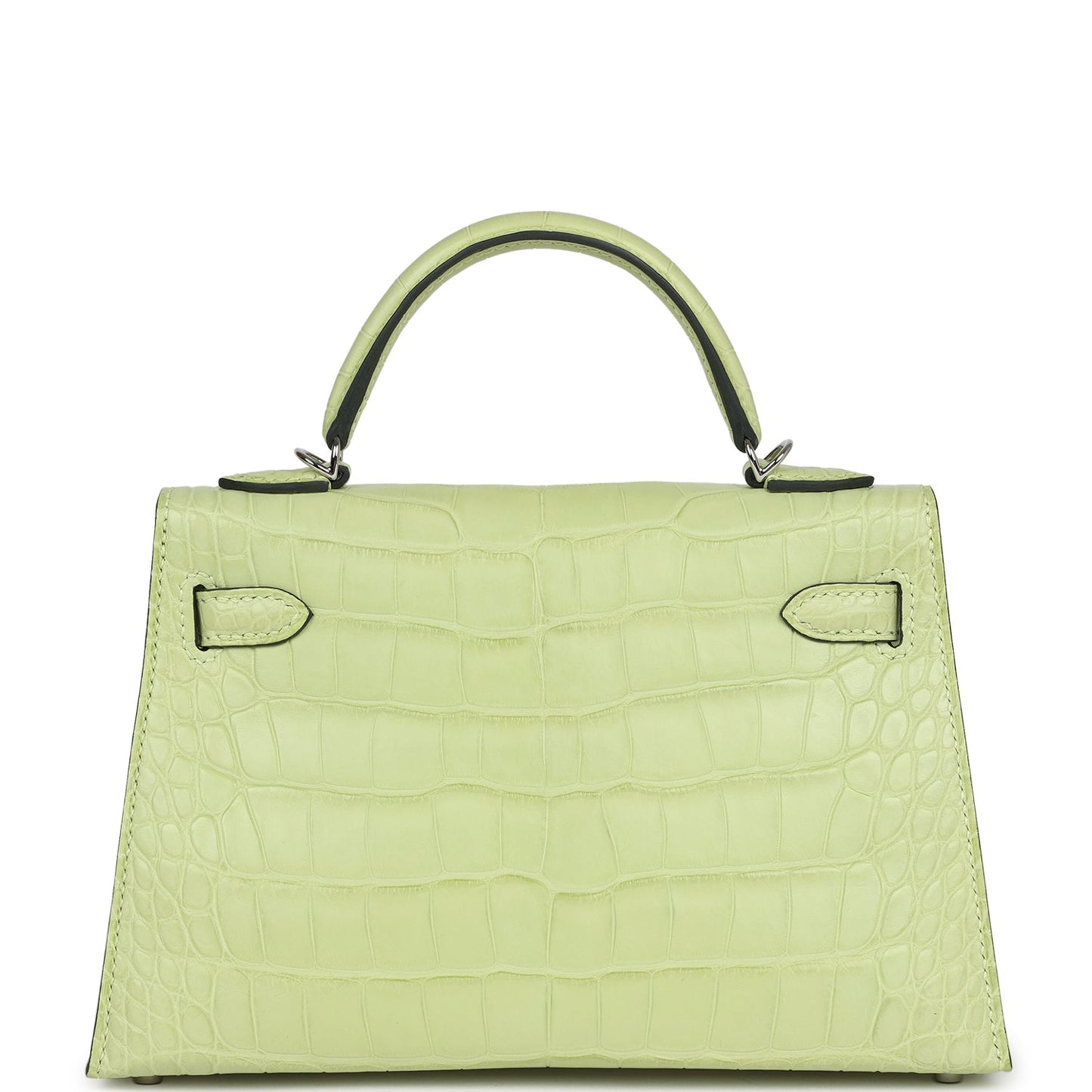Hermes Kelly 20 Sellier Jaune Bourgeon Matte Alligator Palladium Hardware
