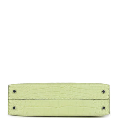 Hermes Kelly 20 Sellier Jaune Bourgeon Matte Alligator Palladium Hardware