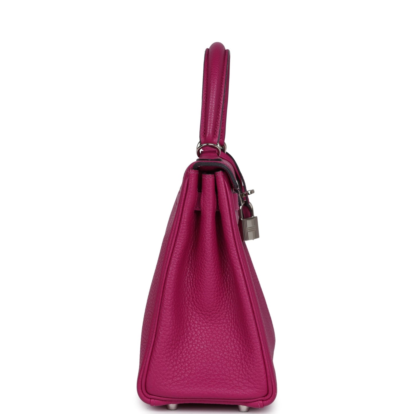 Pre-owned Hermes Kelly Retourne 25 Rose Pourpre Togo Palladium Hardware
