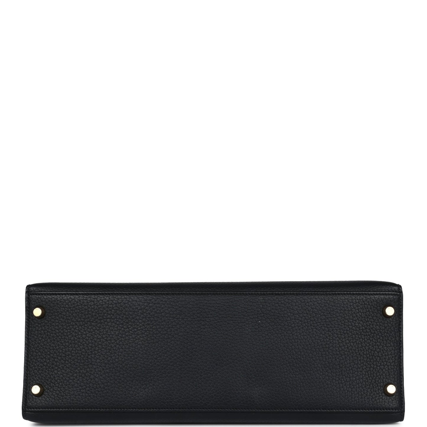 Vintage Hermes Kelly Sellier 35 Black Fjord Gold Hardware