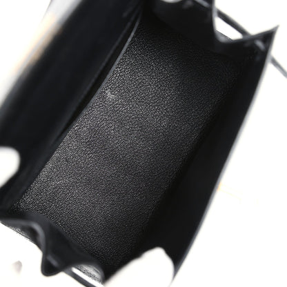 Vintage Hermes Kelly Sellier 20 Black Shiny Alligator Gold Hardware