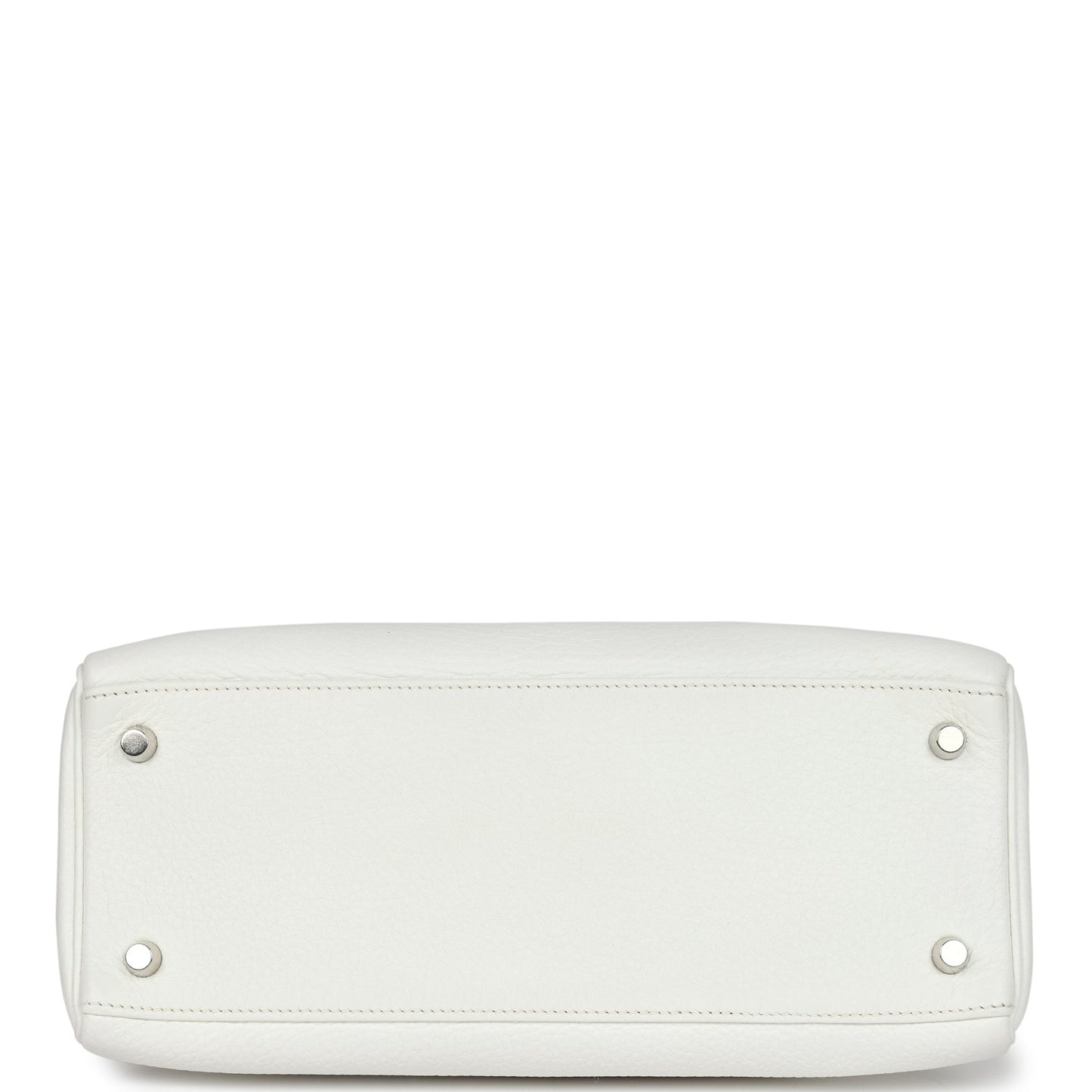 Vintage Hermes Kelly Retourne 28 White Clemence Palladium Hardware