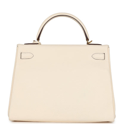 Pre-owned Hermes Kelly Retourne 32 Nata Clemence Gold Hardware