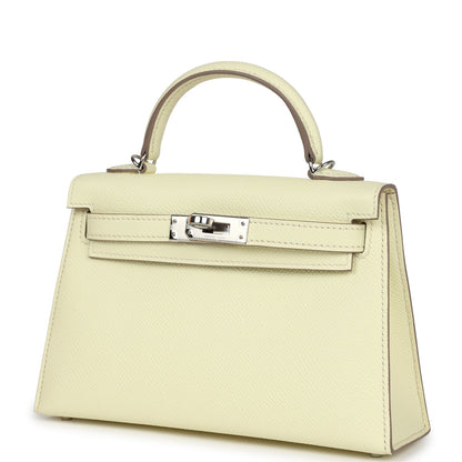 Hermes Kelly Sellier 20 Jaune Milton Epsom Palladium Hardware