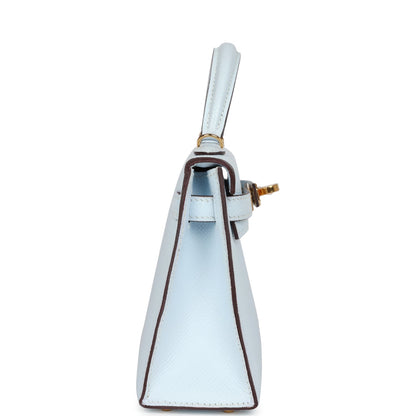 Hermes Kelly Sellier 20 Bleu Brume Epsom Gold Hardware