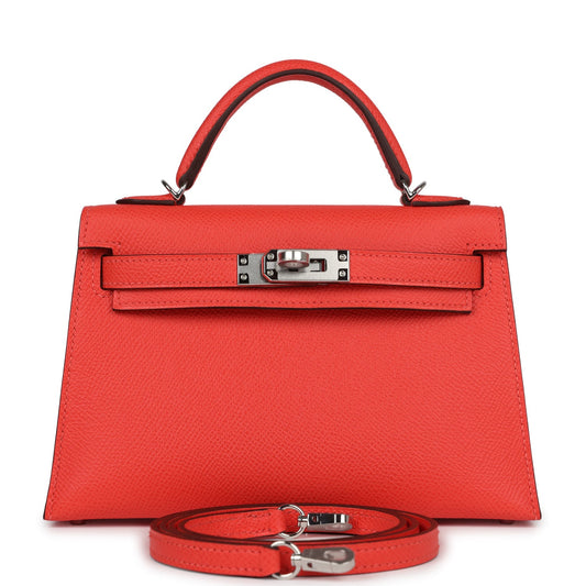 Hermes Kelly Sellier 20 Orange Field Epsom Palladium Hardware