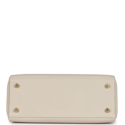 Hermes Kelly Retourne 25 Craie Togo Gold Hardware