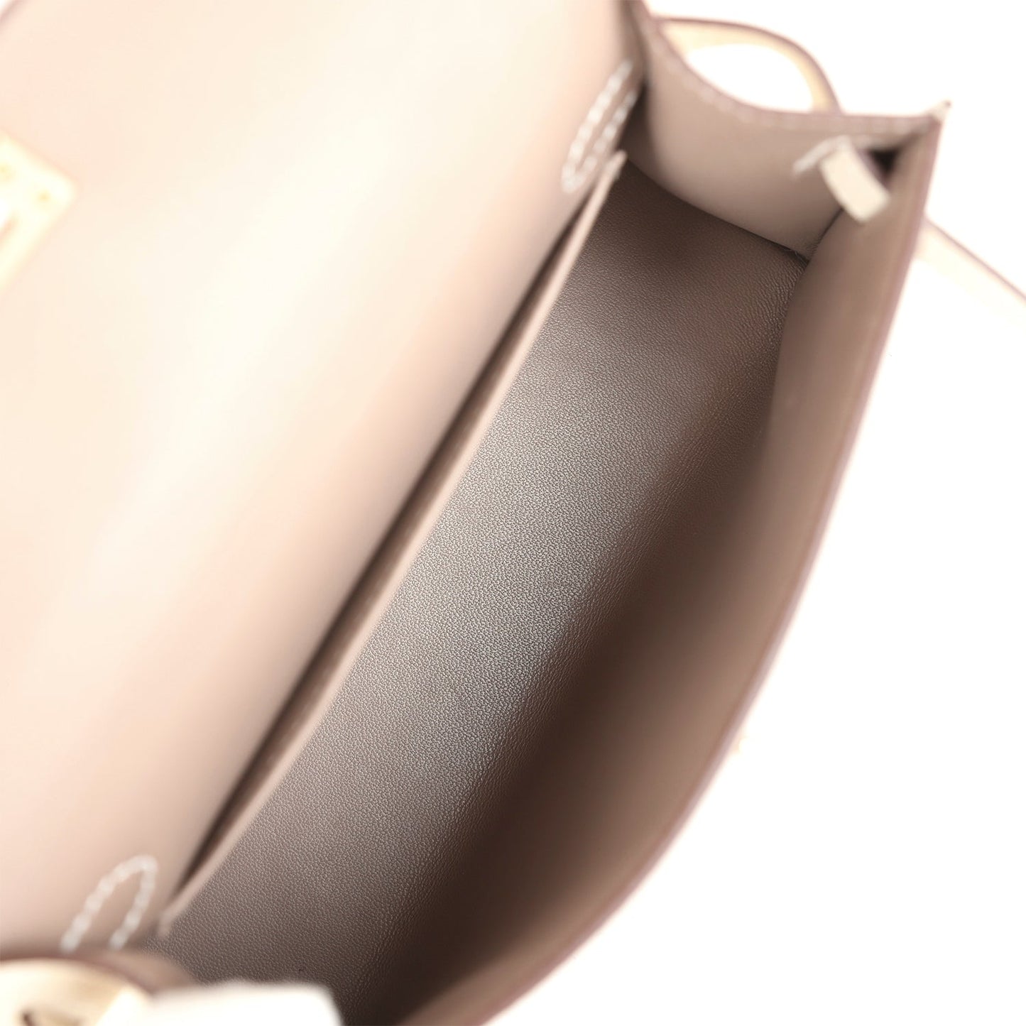 Pre-owned Hermes Special Order (HSS) Kelly Sellier 20 Craie and Gris Asphalte Epsom Permabrass Hadware