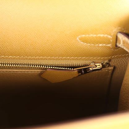 Hermes Kelly Sellier 25 Bronze Dorè Madame and Sable Shiny Niloticus Crocodile Touch Permabrass Hardware