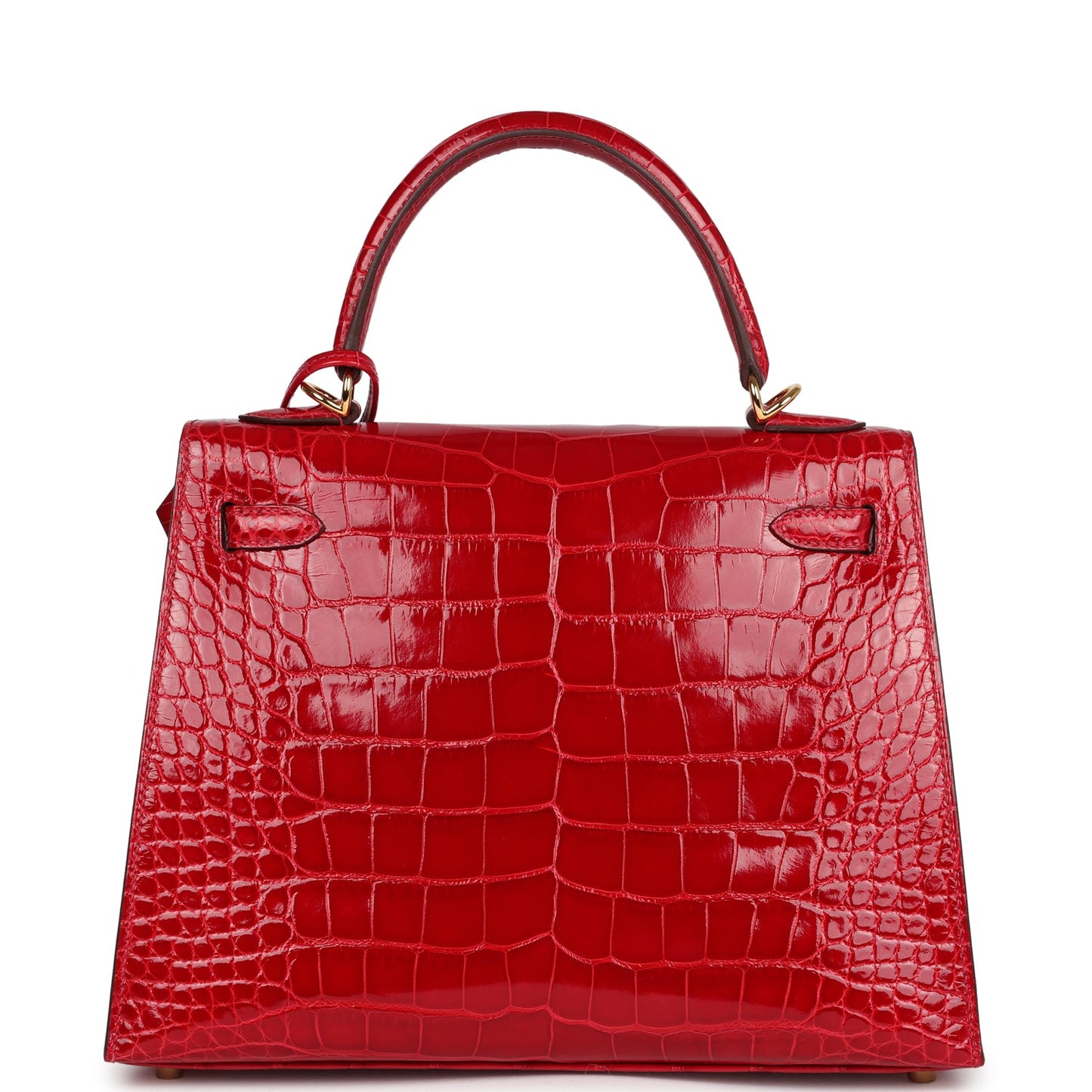Hermes Kelly 25 Sellier Braise Shiny Alligator Mississippiensis Gold Hardware