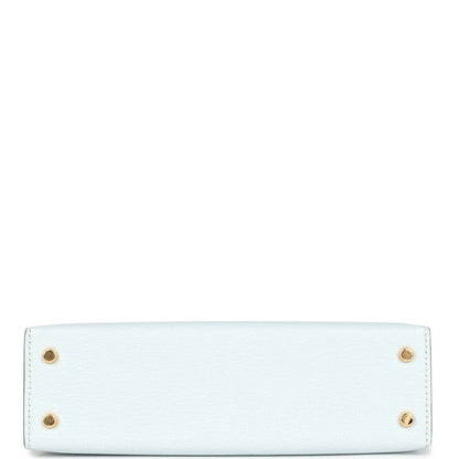 Hermes Kelly Sellier 20 Bleu Brume Chevre Gold Hardware