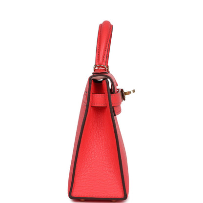 Hermes Special Order (HSS) Kelly Sellier 20 Rose Texas Verso Chevre Permabrass Hardware