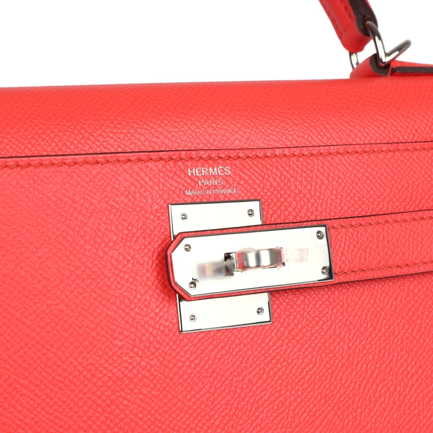 Hermes Kelly Sellier 28 Rose Texas Epsom Palladium Hardware