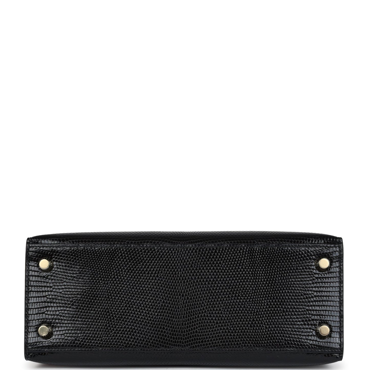 Hermes Kelly Sellier 25 Black Varanus Niloticus Lizard Gold Hardware