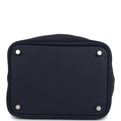 Hermes Picotin Lock 18 Bleu Nuit Clemence Palladium Hardware