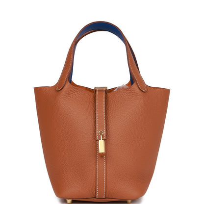Hermes Eclat Picotin Lock 18 Gold Clemence Gold Hardware