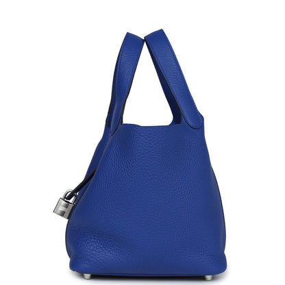 Hermes Picotin Lock 18 Bleu Royal Clemence Palladium Hardware