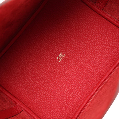 Hermes Picotin Lock 22 Vermillion Clemence Gold Hardware