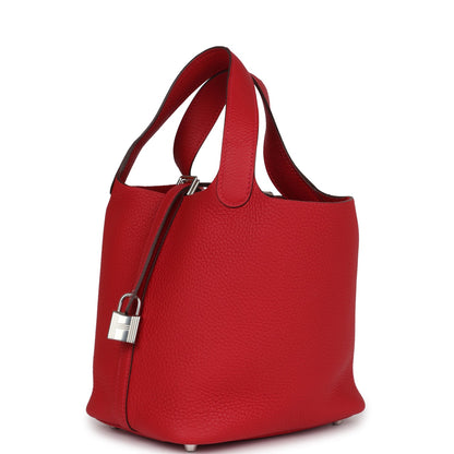 Hermes Picotin Lock 18 Vermillion Clemence Palladium Hardware