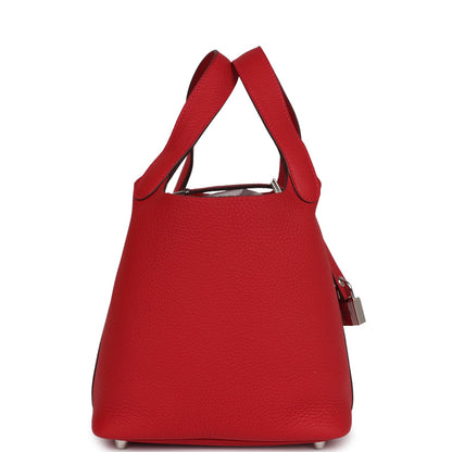 Hermes Picotin Lock 18 Vermillion Clemence Palladium Hardware
