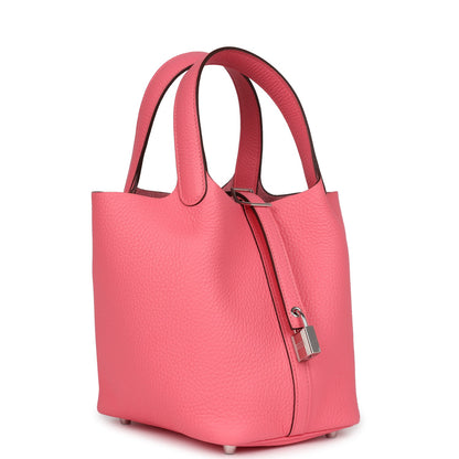 Hermes Picotin Lock 18 Rose Azalee Clemence Palladium Hardware