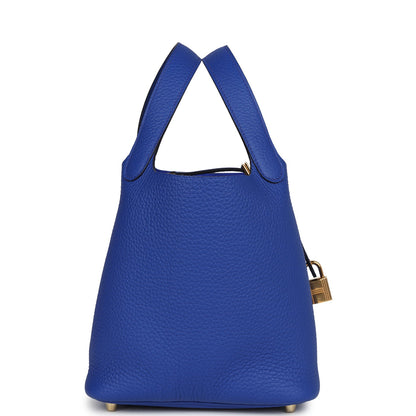Hermes Picotin Lock 18 Bleu Royal Clemence Gold Hardware