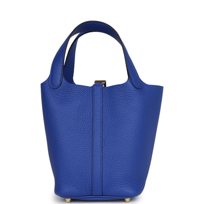 Hermes Picotin Lock 18 Bleu Royal Clemence Gold Hardware