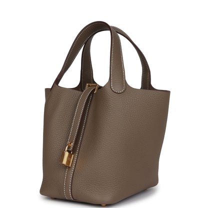 Hermes Picotin Lock 18 Etoupe Clemence Gold Hardware