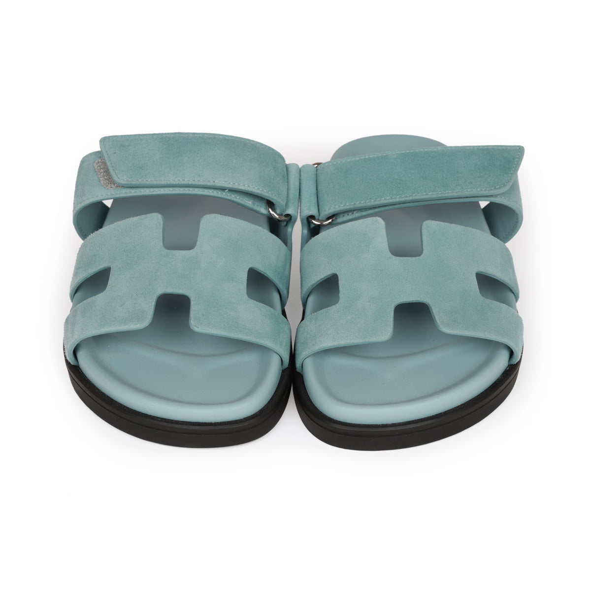 Hermes Chypre Sandals Bleu Suede 37