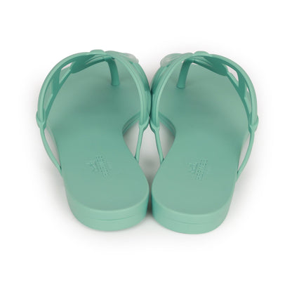 Hermes Egerie Sandals Vert Embrun Rubber 37