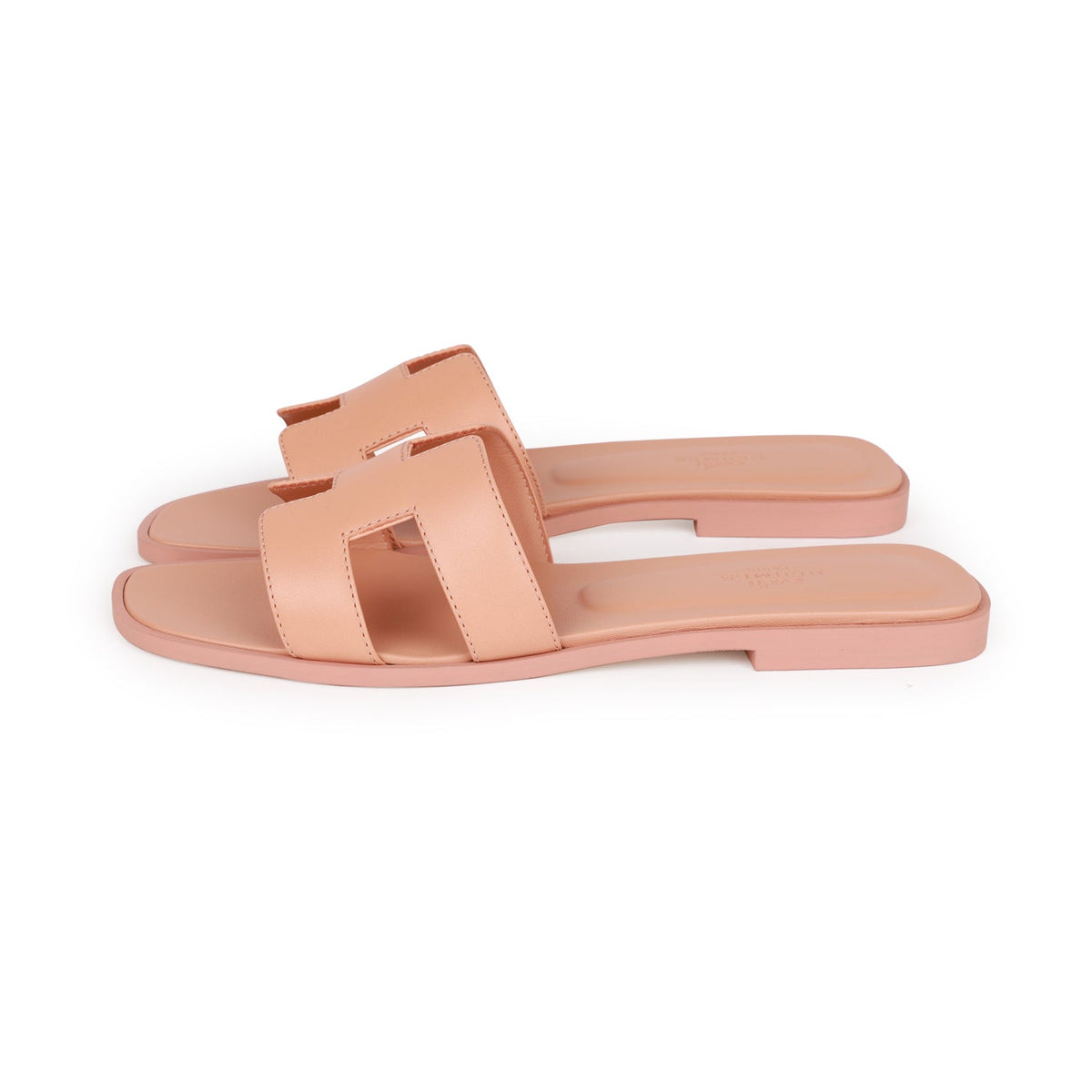 Hermes Oran Sandals Rouge Blush Box Calfskin 38