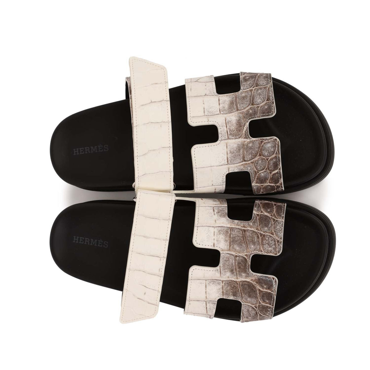 Hermes Chypre Sandals Himalaya Matte Crocodile Palladium Hardware 38