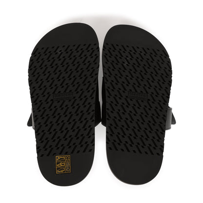 Hermes Chypre Sandals Black Calfskin Palladium Hardware 34.5
