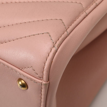 Pink Gucci Medium GG Marmont Matelasse Tote Satchel