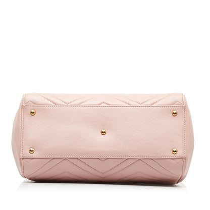 Pink Gucci Medium GG Marmont Matelasse Tote Satchel
