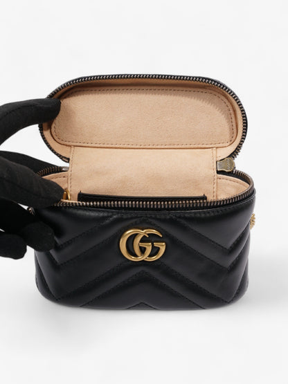 Gucci GG Marmont Vanity Black Matelasse Leather Mini