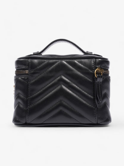 Gucci GG Marmont Top Handle Bag Black Matelasse Leather Mini