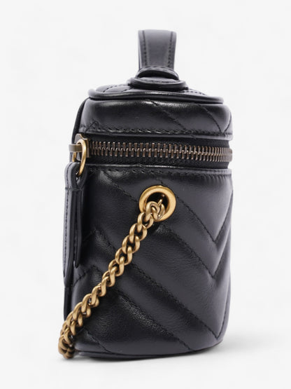 Gucci GG Marmont Top Handle Bag Black Matelasse Leather Mini