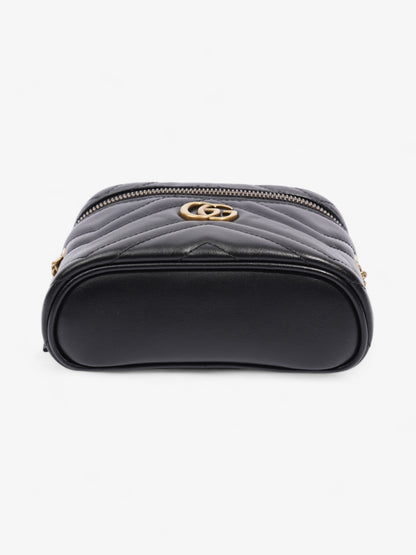 Gucci GG Marmont Top Handle Bag Black Matelasse Leather Mini