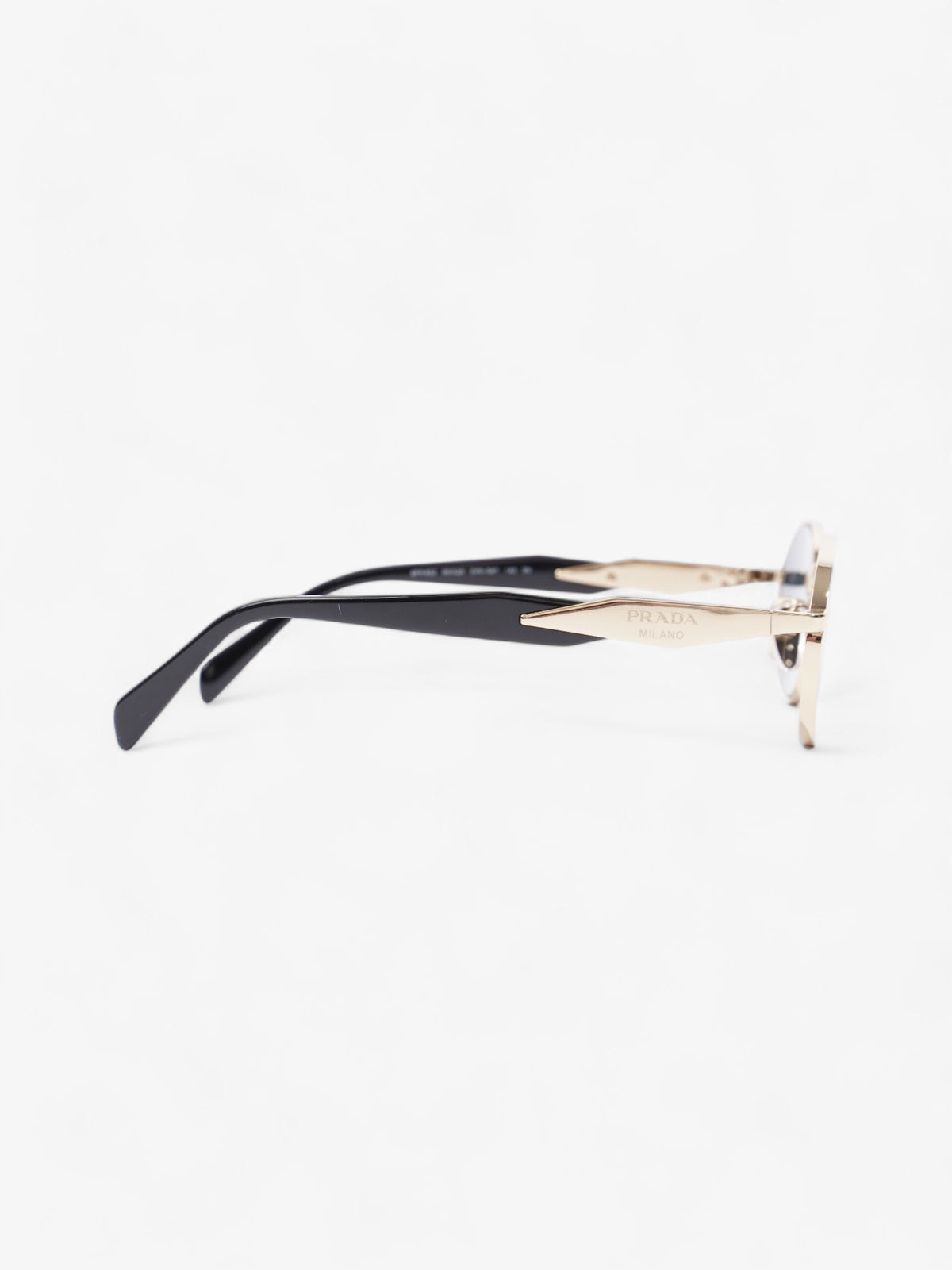 Prada Oval Sunglasses Gold / Black Base Metal 140mm