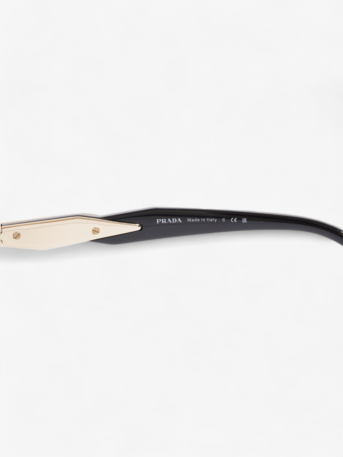 Prada Oval Sunglasses Gold / Black Base Metal 140mm