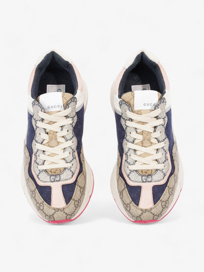 Gucci GG Rhyton Beige / White / Pink Canvas EU 37.5 UK 4.5
