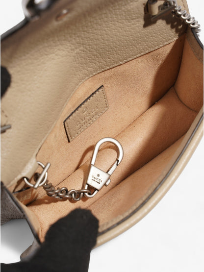 Gucci Super Mini Dionysus Beige and white GG Supreme Coated Canvas