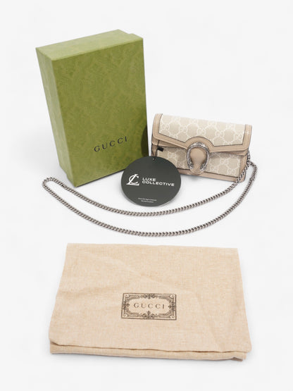 Gucci Super Mini Dionysus Beige and white GG Supreme Coated Canvas