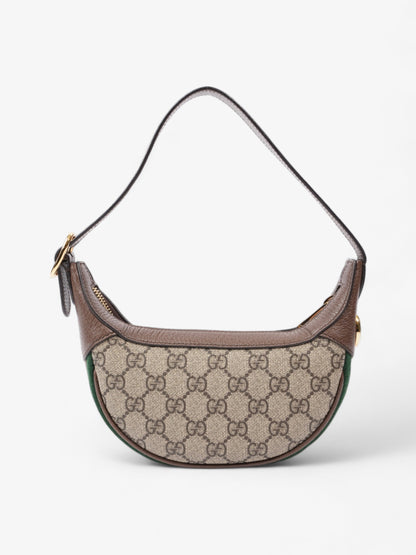 Gucci Ophidia GG Mini Beige And Ebony GG Supreme / Green And Red Web Coated Canvas