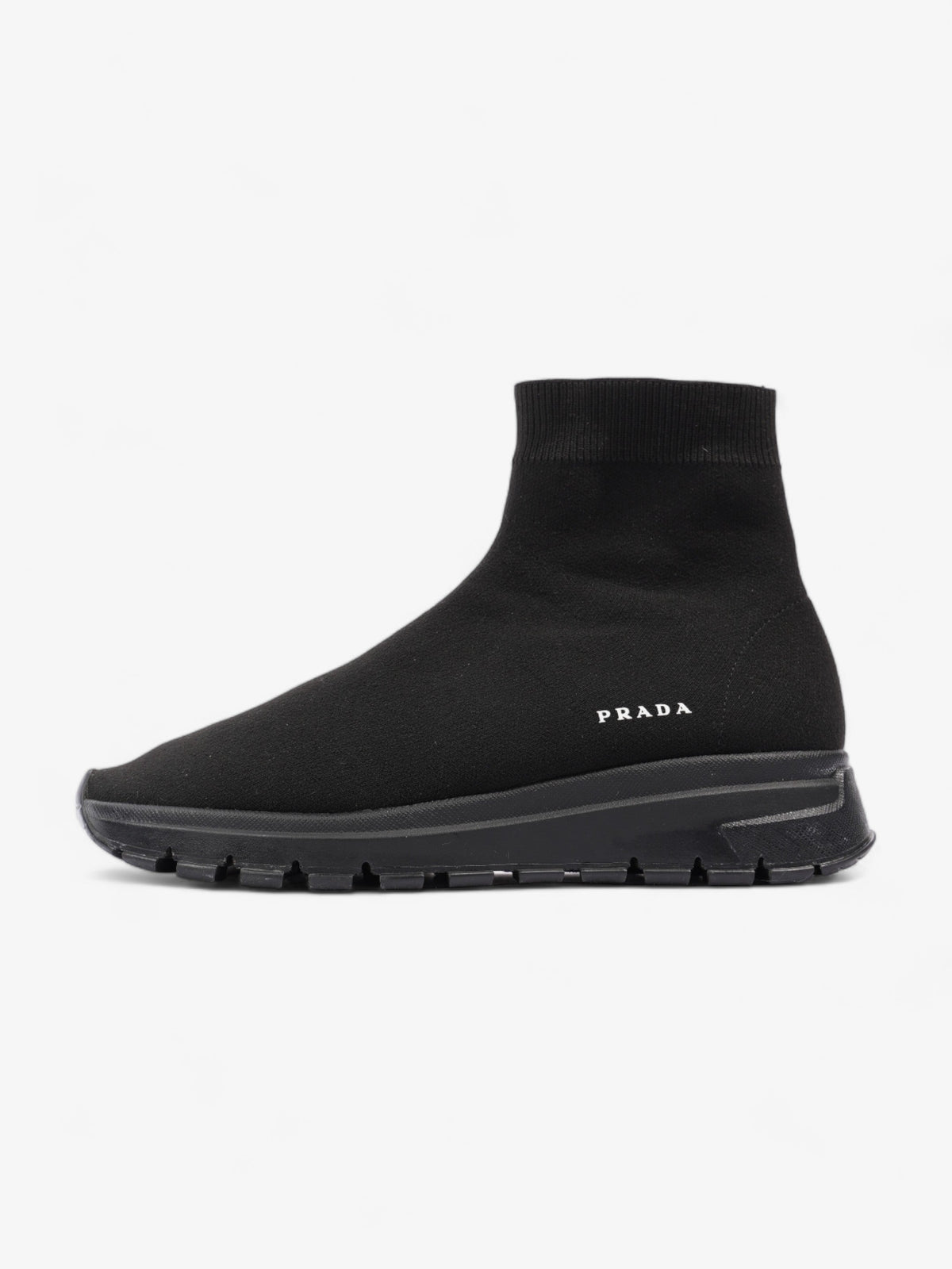 Prada High Top Sock Sneakers Black Cotton EU 39 UK 6