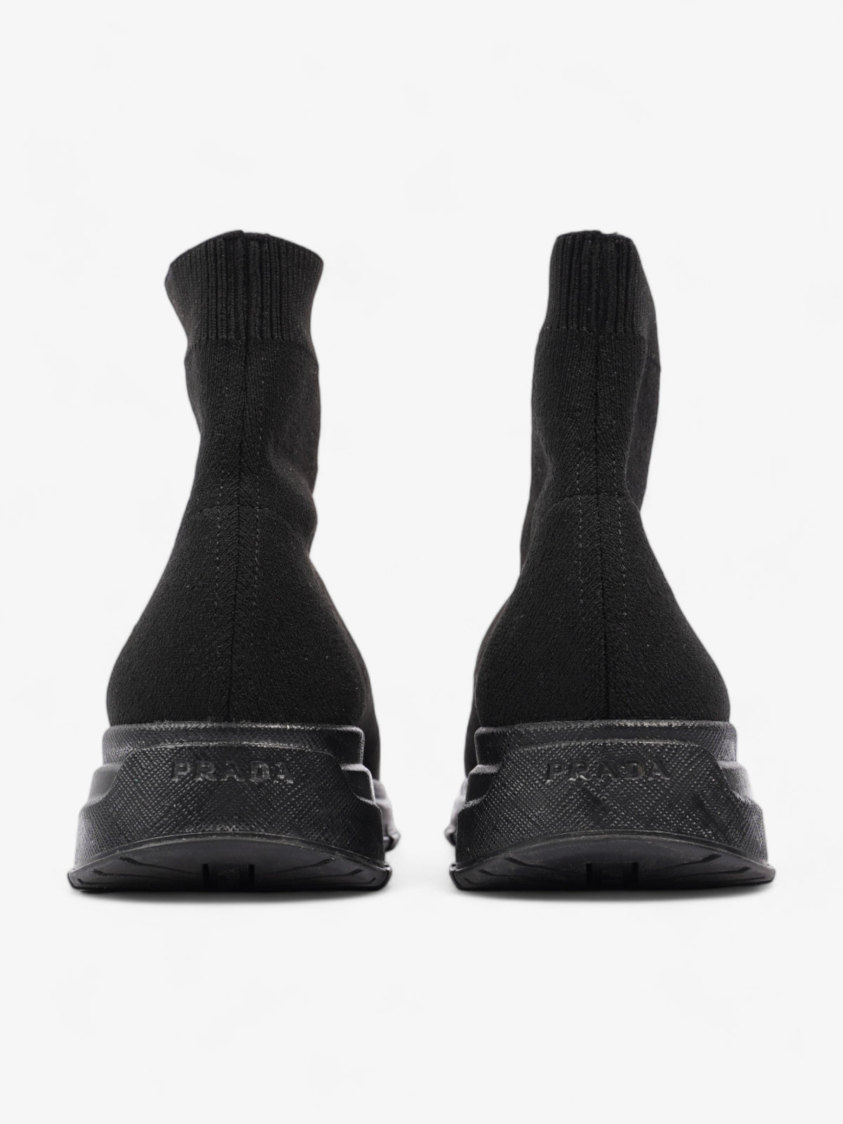 Prada High Top Sock Sneakers Black Cotton EU 39 UK 6