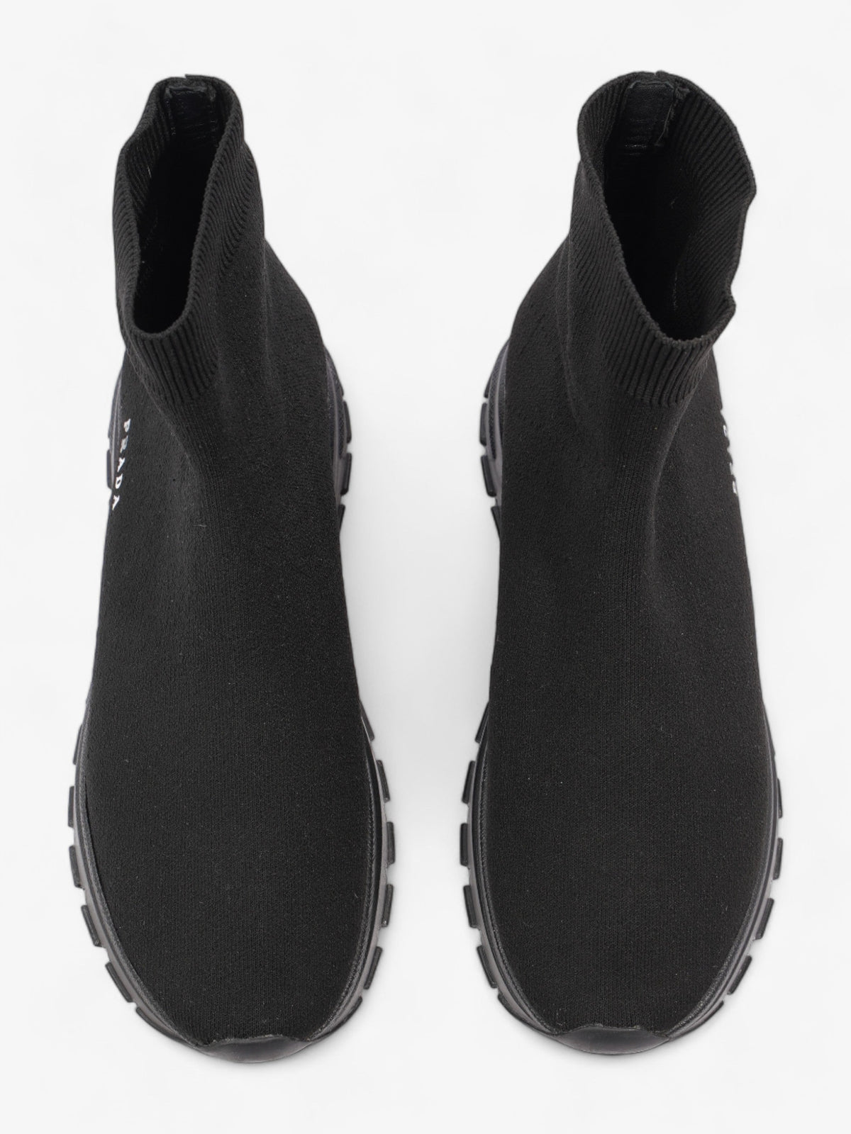 Prada High Top Sock Sneakers Black Cotton EU 39 UK 6