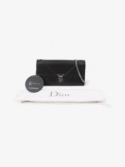 Christian Dior Diorama Wallet On Chain Black Calfskin Leather